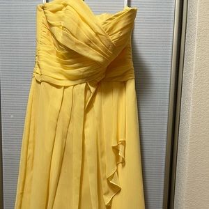 David’s Bridal Bridesmaid Dress, Yellow, Size 8